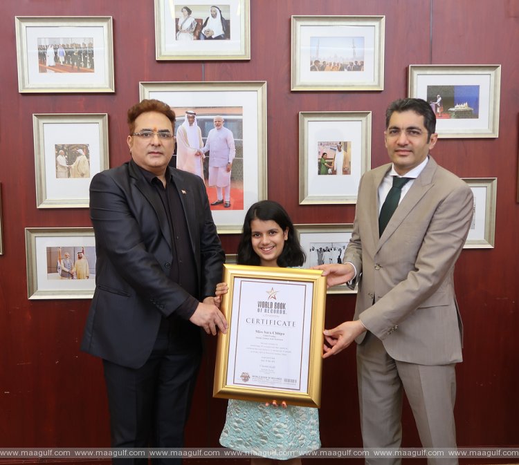 Sara Chhipa, 10-year-old World Book of Records winner felicitated by the Consulate General of India in UAE